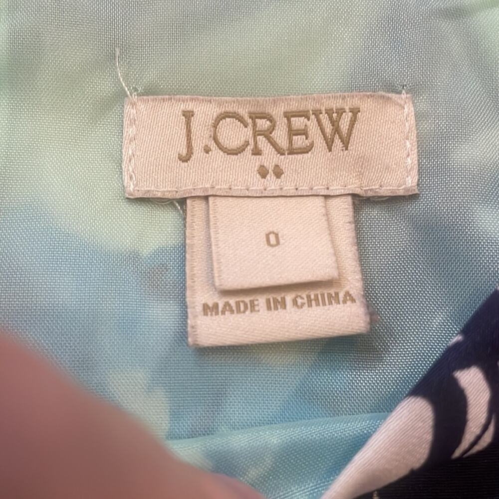 J. Crew factory Floral Lined Teal/Blue/Orange Shift Dress - Size 0 - Picture 4 of 6
